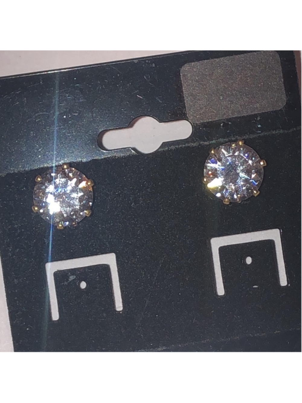 925 Gold Plated Sterling Silver CZ Rhinestone Vintage Boho Stud Earrings